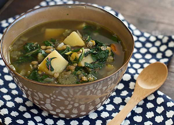 Chard, Lentil & Potato Slow Cooker Soup Recipe