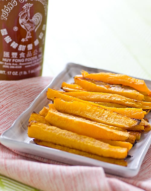 Baked Sriracha Butternut Squash Fries