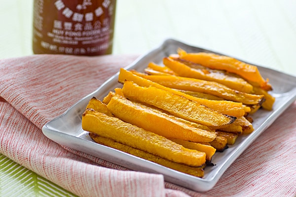 Baked Sriracha Butternut Squash Fries Recipe