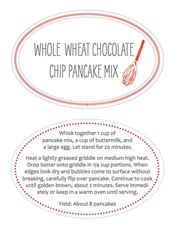 Printable Jar Labels for Pancake Mix