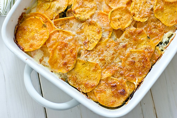 zoete aardappel boerenkool Gratin