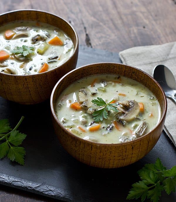 Creamy Wild Rice & Mushroom Soup