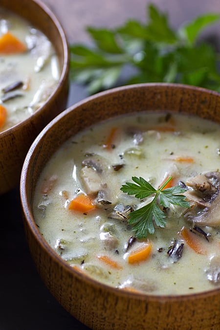 Creamy Wild Rice & Mushroom Soup