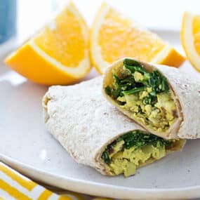 Freezer-Friendly Greens & Tofu Scramble Wraps Recipe