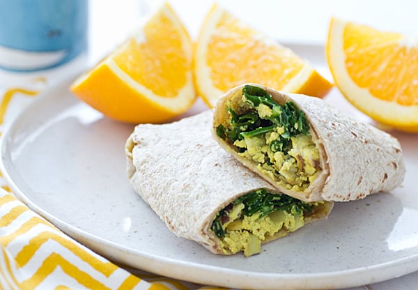 Freezer-Friendly Greens & Tofu Scramble Wraps Recipe