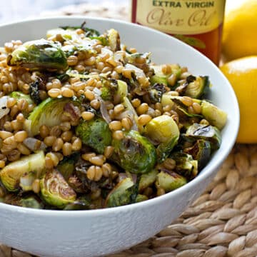 Lemony Wheat Berries with Roasted Brussels Sprouts Recipe