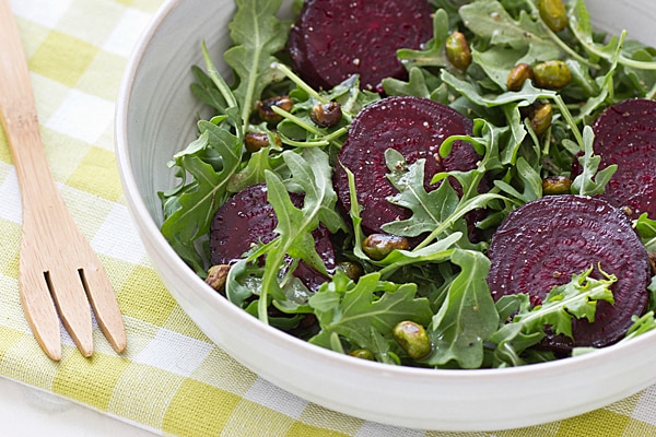 Roasted Beets with Edamame & Arugula Recipe