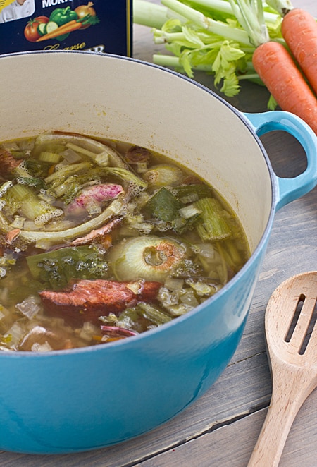 Vegetable Broth Made with Kitchen Scraps