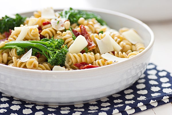 Whole Wheat Rotini with Broccolini and Sun-Dried Tomatoes