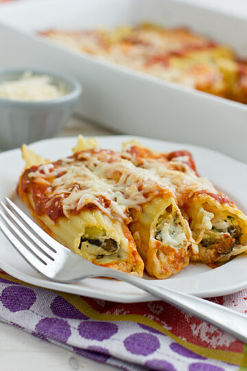 Make-Ahead Cheese & Roasted Vegetable Baked Manicotti Recipe