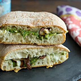 Shiitake Panini with Roasted Asparagus Pesto Recipe