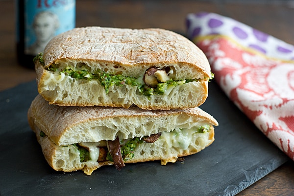 Shiitake Panini with Roasted Asparagus Pesto Recipe