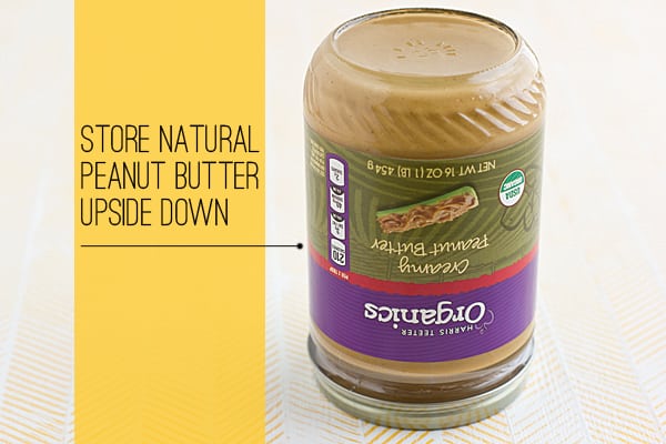 Store Natural Peanut Butter Upside Down
