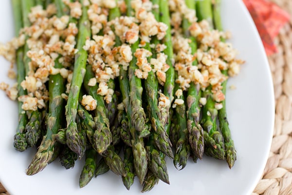 Roasted Asparagus with Lemon-Almond Pesto Recipe