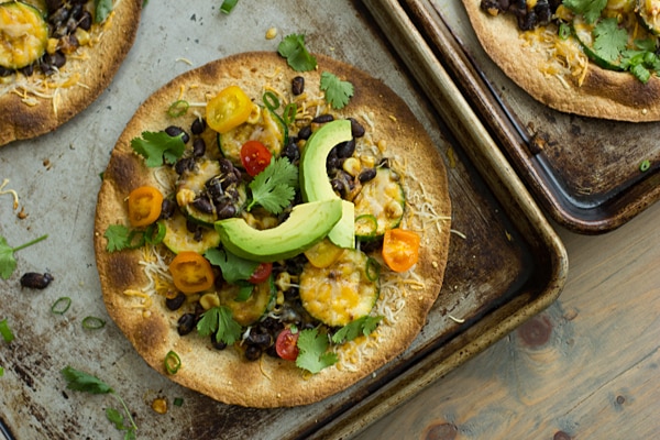 Black Bean & Veggie Baked Tostadas Recipe