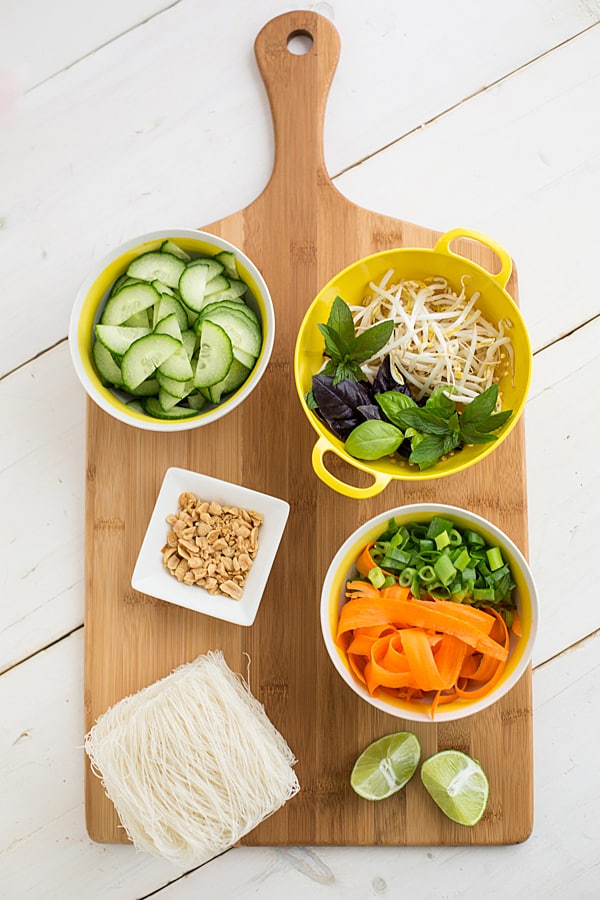 Thai Tofu and Noodle Salad Ingredients