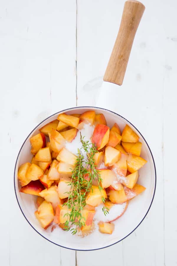 Peach Thyme Syrup Ingredients