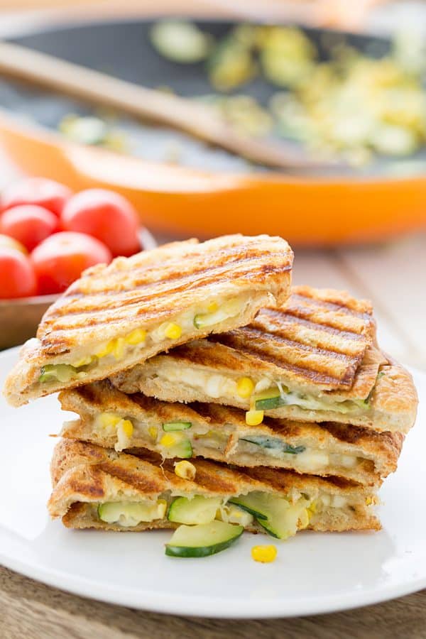 Zucchini & Corn Panini with Pepper Jack Cheese