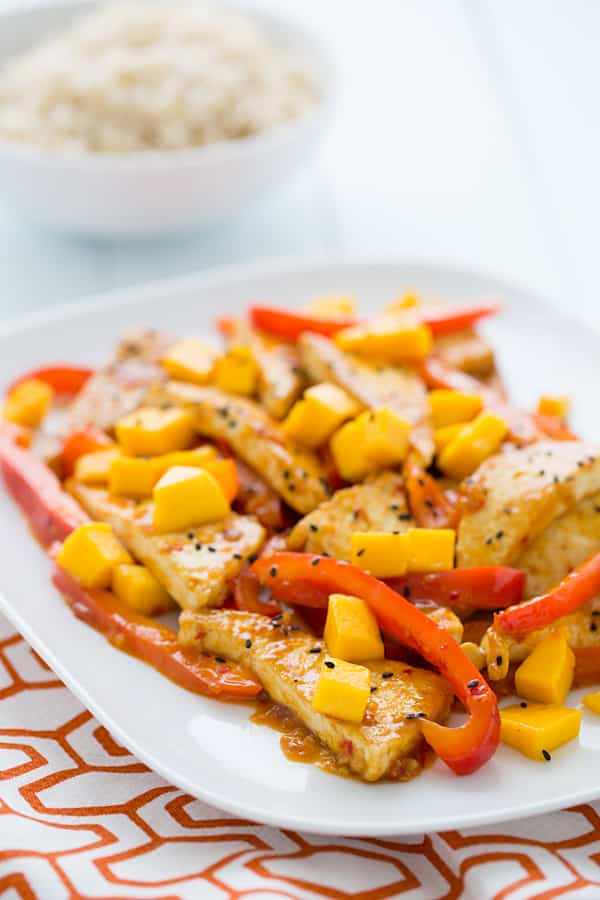 Mango Chili Tofu Stir Fry