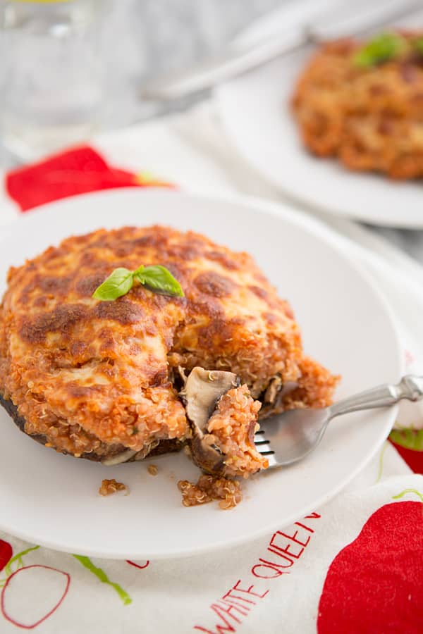 pizza quinoa stuffed portobello mushrooms