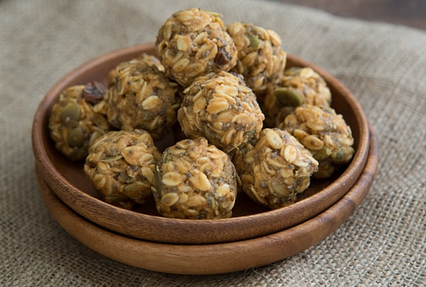 Pumpkin Spice Energy Bites being served