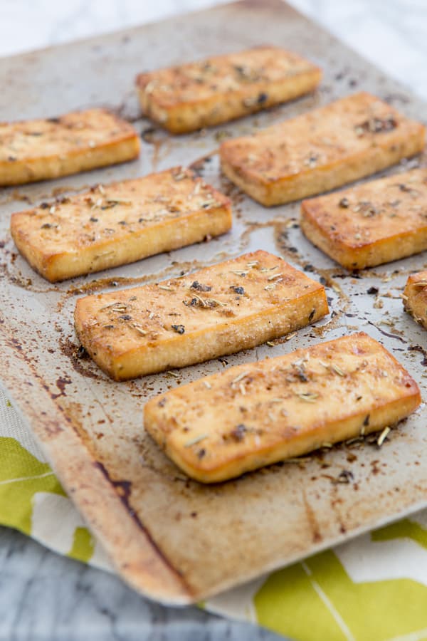 Baked Italian Herb Tofu Recipe + How To Press Tofu Like a Champ