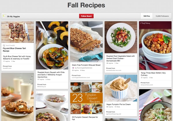 Fall Recipes Pinboard