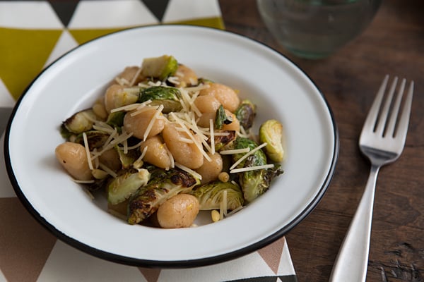 Gnocchi with Roasted Brussels Sprouts, Lemon & Pine Nuts Recipe