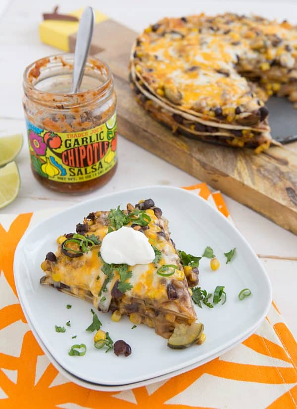 Tortilla Pie with Black Beans & Zucchini