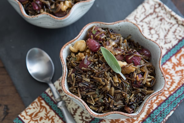 Wild Rice with Roasted Grapes & Walnuts Recipe