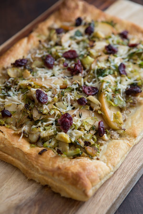 Brussels Sprout and Apple Tart with Walnut Pesto | Oh My Veggies