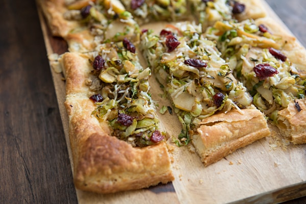Brussels Sprout and Apple Tart with Walnut Pesto Recipe