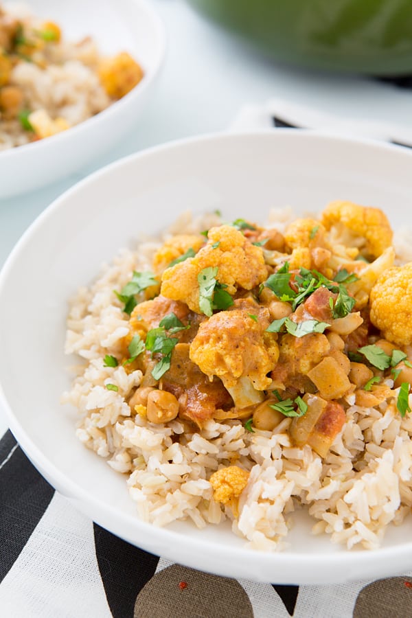 Cauliflower and Chickpea Coconut Curry