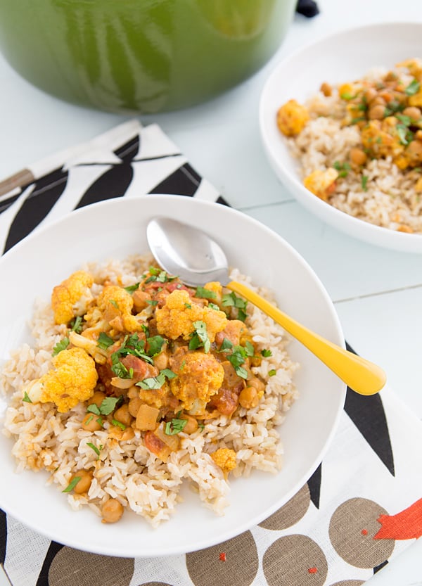 Cauliflower and Chickpea Coconut Curry