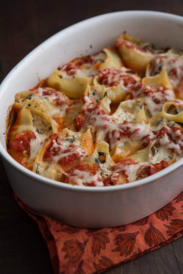 Cremini and Chard Stuffed Shells