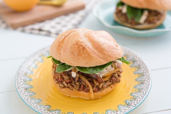 Freekeh Bean Burgers with Harissa Onions Recipe