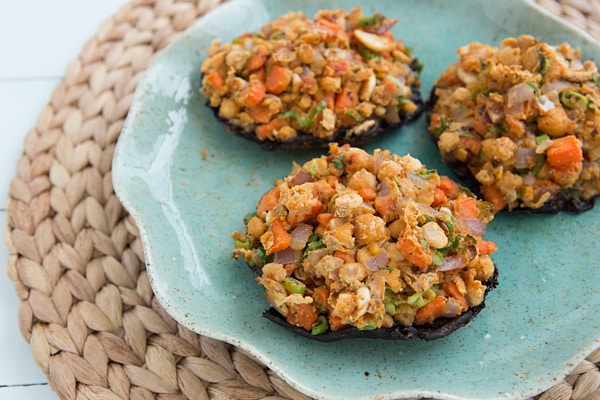 Portabella Mushrooms Stuffed with Herbed Chickpeas
