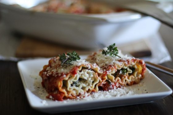 Portobello and Spinach Lasagna Roll-Ups Recipe | Oh My Veggies!