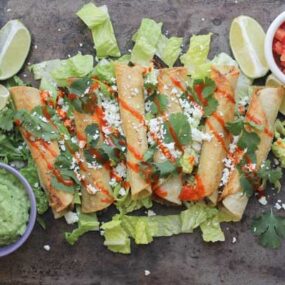 Black Bean Flautas with Avocado Dipping Sauce