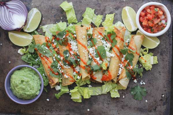 Black Bean Flautas with Avocado Dipping Sauce