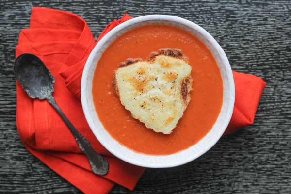 Tomato Soup and Grilled Cheese Toasts by Aida Mollenkamp