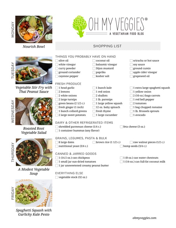 This Week's Meatless Meal Plan | 03.17.14 | Oh My Veggies