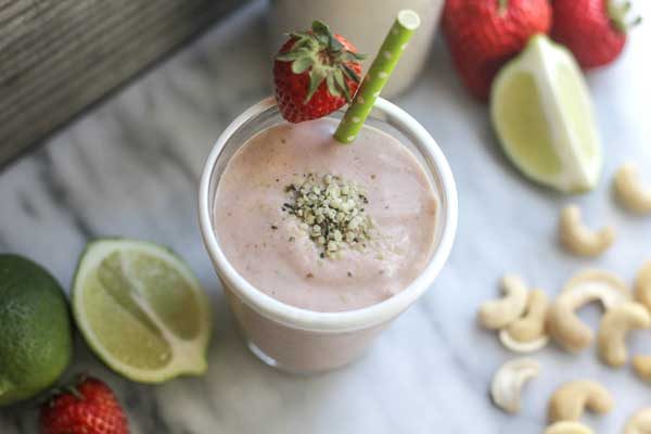 18 Creative and Delicious Hemp Seed Recipes: Strawberry, Coconut & Lime Smoothie