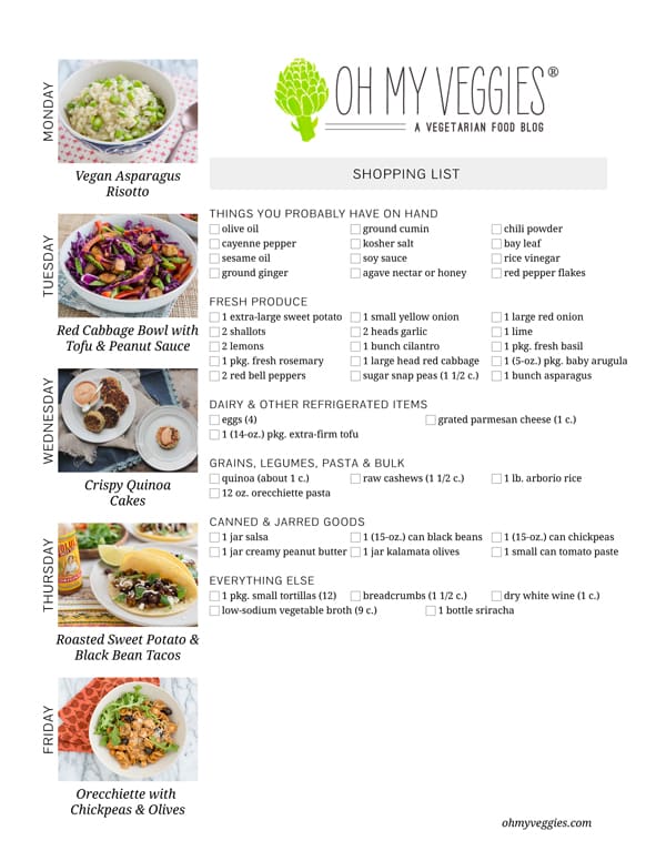 This Week s Meatless Meal Plan 04 07 14 Oh My Veggies