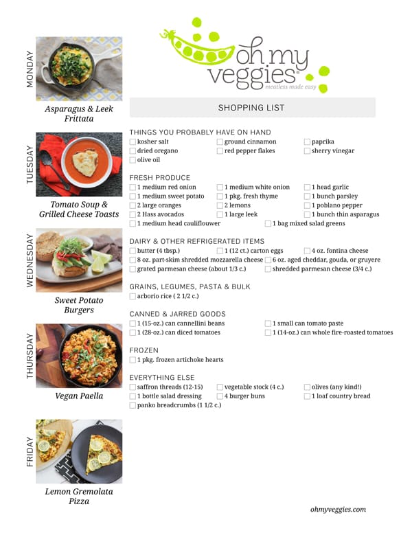 This Week’s Meatless Meal Plan | 04.14.14 | Oh My Veggies