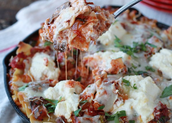 Easy Cheesy Veggie Skillet Lasagna