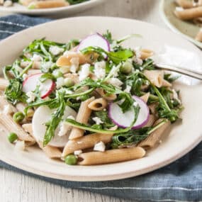Spring Mizuna & Pea Pasta