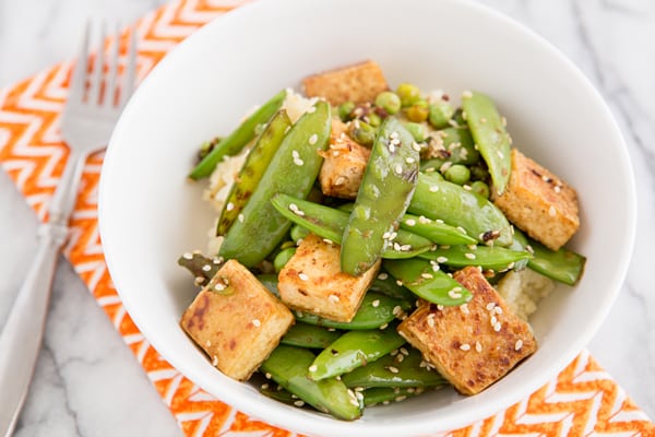 Three Pea Ginger Tofu Stir Fry