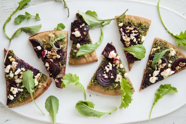 Beet Green Pesto Pizza