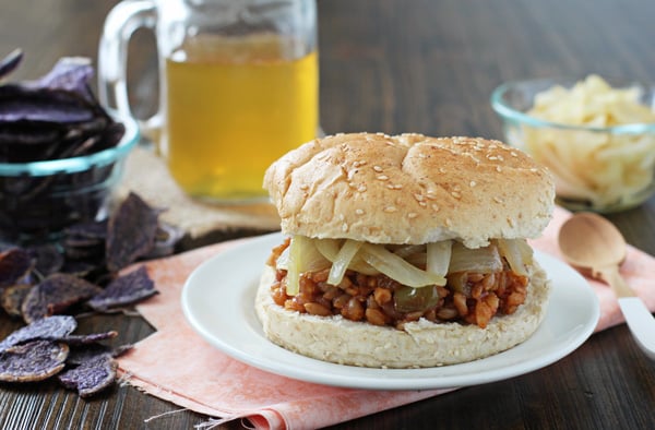 Chipotle Peach BBQ Farro Sandwiches